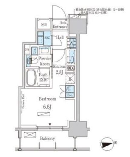 パークアクシス蔵前・春日通り 202 間取り図