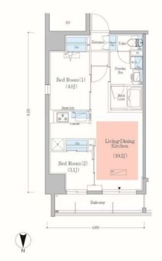 アーバネックス錦糸町2 401 間取り図