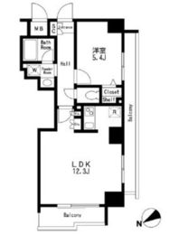 築地明石町デュープレックスリズ 1002 間取り図