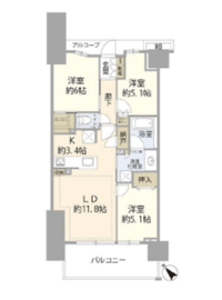 プラウドシティ越中島 5階 間取り図