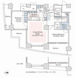 ラ・トゥール汐留 4609 間取り図