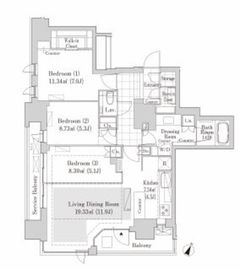 リブクオーレ神保町 1403 間取り図