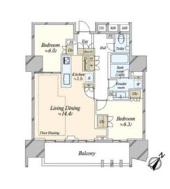 プレミスト東銀座築地アークコート 5階 間取り図