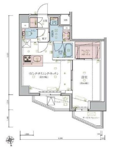 リヴシティ飯田橋 7階 間取り図