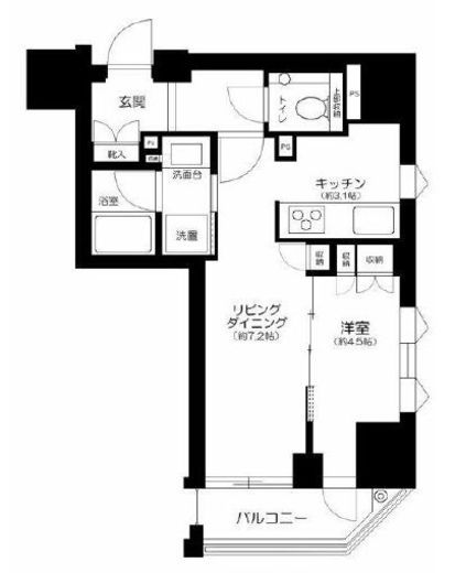 グランスイート四谷エクシア 8階 間取り図