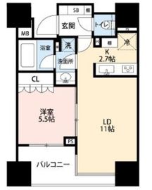 クレヴィア恵比寿 10階 間取り図