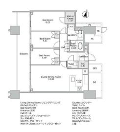 パークコート文京小石川ザ・タワー 36階 間取り図