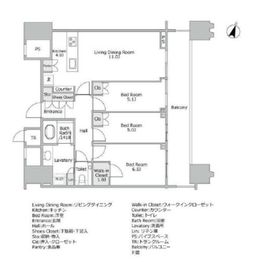 パークコート文京小石川ザ・タワー 36階 間取り図
