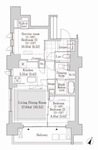 リブクオーレ神保町 204 間取り図