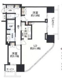 二子玉川ライズタワー 24階 間取り図