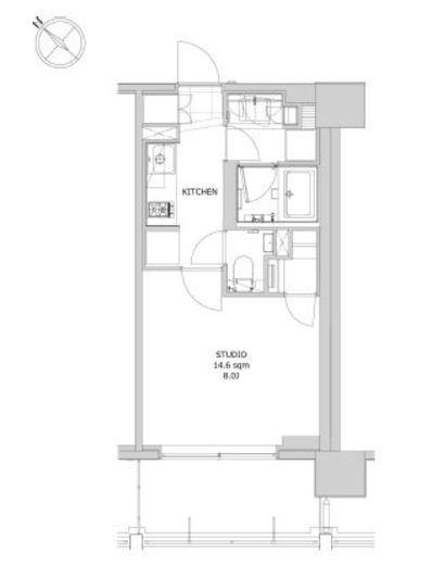 ディームス日本橋水天宮 304 間取り図