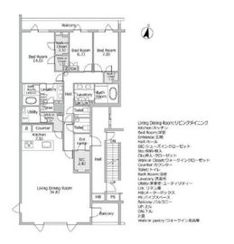 レフィール南麻布 2階 間取り図