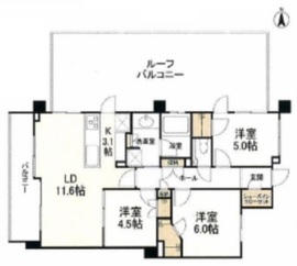 ブランズ弦巻二丁目 3階 間取り図