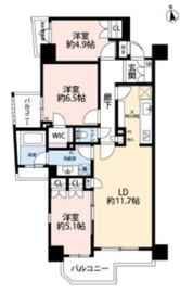 グローリオ目黒不動前 5階 間取り図