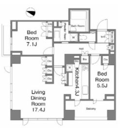 グランスイート広尾 2階 間取り図