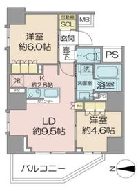 ザ・パークハウス新宿柏木 2階 間取り図