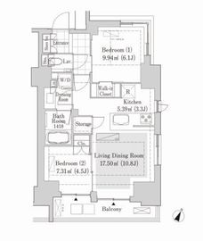 リブクオーレ神保町 1007 間取り図