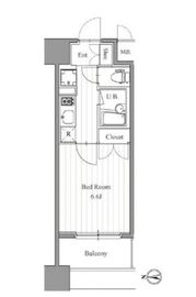フィットエル森下 1408 間取り図
