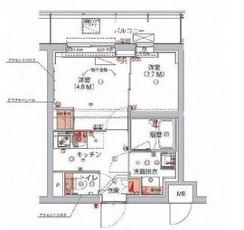 ハーモニーレジデンス神楽坂ヒルズthird 408 間取り図