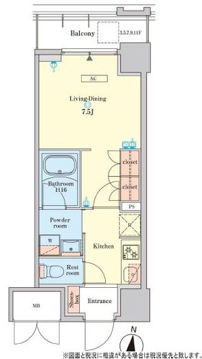 RJRプレシア菊川駅前 505 間取り図
