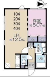 ラピス下目黒 104 間取り図