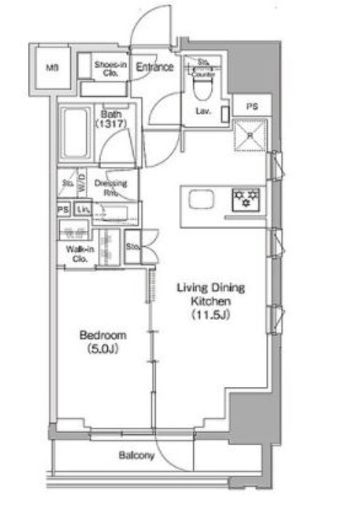 ザ・パークハビオ新御徒町 207 間取り図