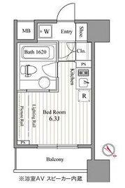 レジディア東銀座 202 間取り図