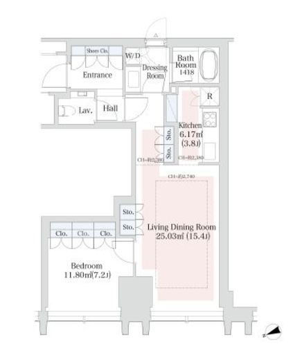 ラ・トゥール新宿グランド 1001 間取り図