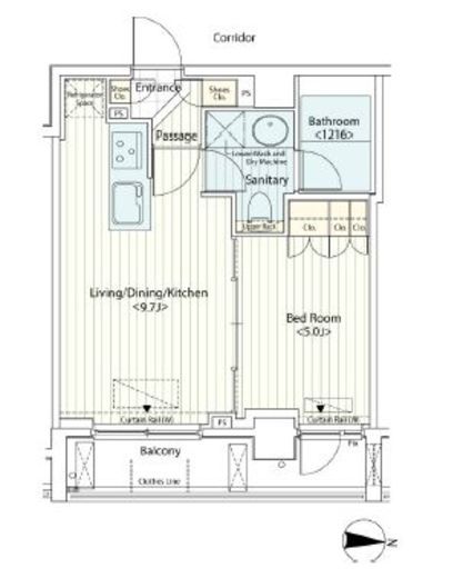 カスタリア菊川 704 間取り図