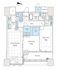 パークコート文京小石川ザ・タワー 35階 間取り図