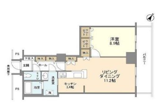 トルナーレ日本橋浜町 16階 間取り図
