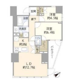 グランスイート市ヶ谷 2階 間取り図