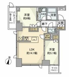 シティタワー上野池之端 17階 間取り図