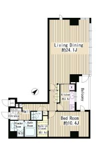 パークルージュ赤坂檜町 1002 間取り図