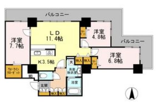 品川シーサイドビュータワー1 701 間取り図