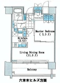 THE ROPPONGI TOKYO CLUB RESIDENCE 20階 間取り図