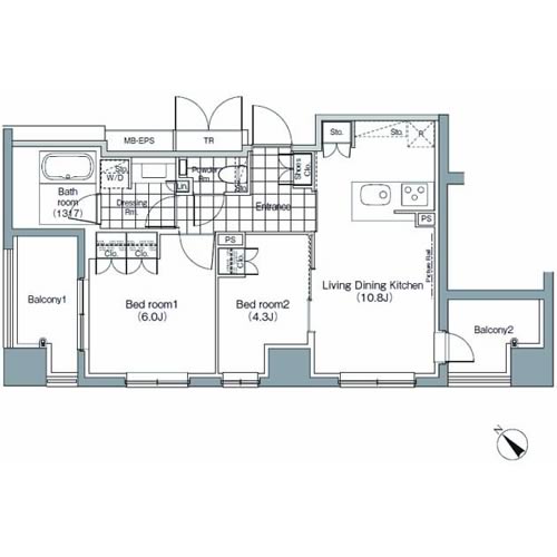 パークハビオ赤坂 309 間取り図