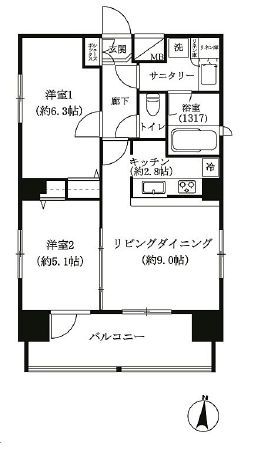 ガリシア九段下ライズ 13階 間取り図