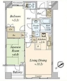 ハウスコート築地 3階 間取り図