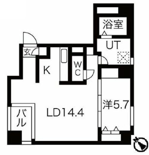 ライジングプレイス月島 5階 間取り図
