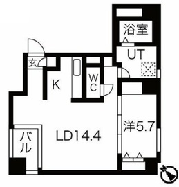 ライジングプレイス月島 5階 間取り図