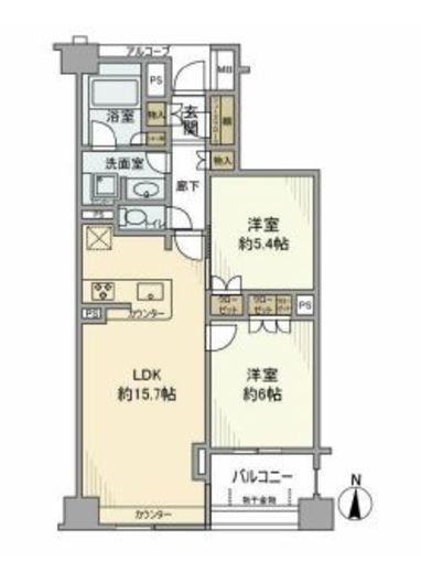 ベリスタ住吉 2階 間取り図