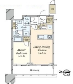 パークコート文京小石川ザ・タワー 22階 間取り図