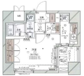 コンシェリア麻布十番 11階 間取り図