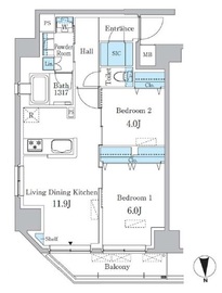 リビオメゾン両国ノース 1203 間取り図