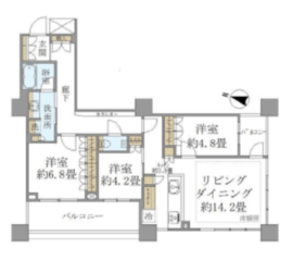 ブリリア大井町ラヴィアンタワー 9階 間取り図