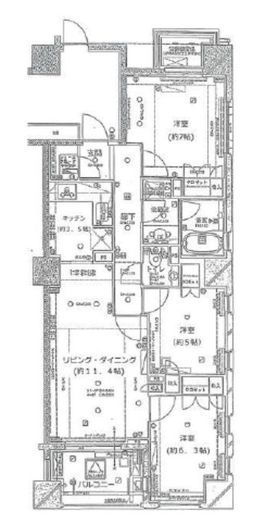 グランスイート明石町 6階 間取り図