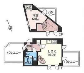 グリーングラス千駄ヶ谷 801 間取り図