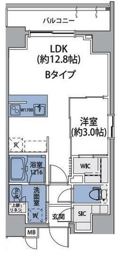 ルネサンスコート上野入谷 801 間取り図