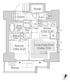 リブクオーレ神保町 1303 間取り図